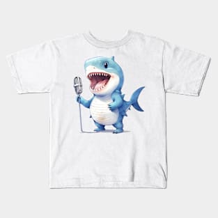 Great White Shark Singing Kids T-Shirt